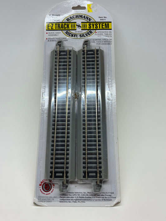 Bachmann 44511 HO Scale 9” Straight E-Z Track® – 4-Pack